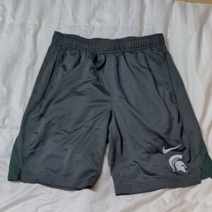 Nike Men's Gray Athletic Shorts Michigan State Spartans